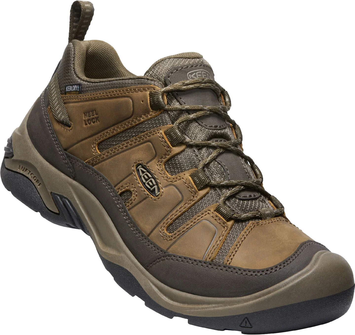 Refurbished keen 1026773 circadia low wp waterproof hiking shoes for men - shitake/brindle - 10m