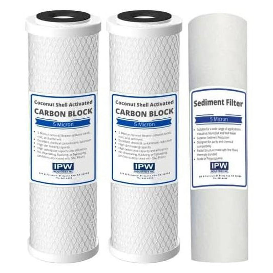 Compatible - made in filters - replacement pre-filter set for apec ro-45, ro-90, ro-ph90, ro-perm, ro-pump, ro-hi, wfs-1000 reverse osmosis water filter system stage by