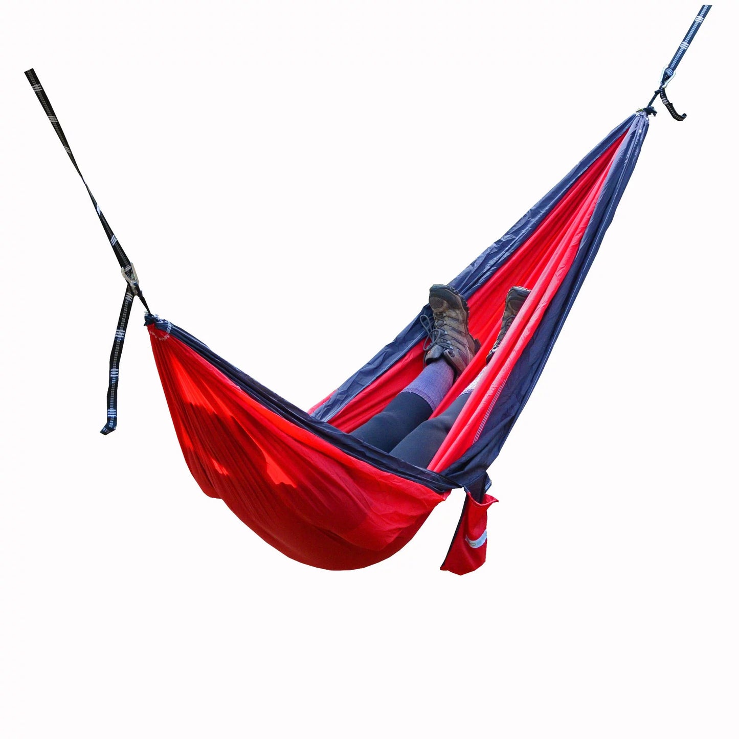 The hamptons collection 118" red and blue polyester traveler camping hammock