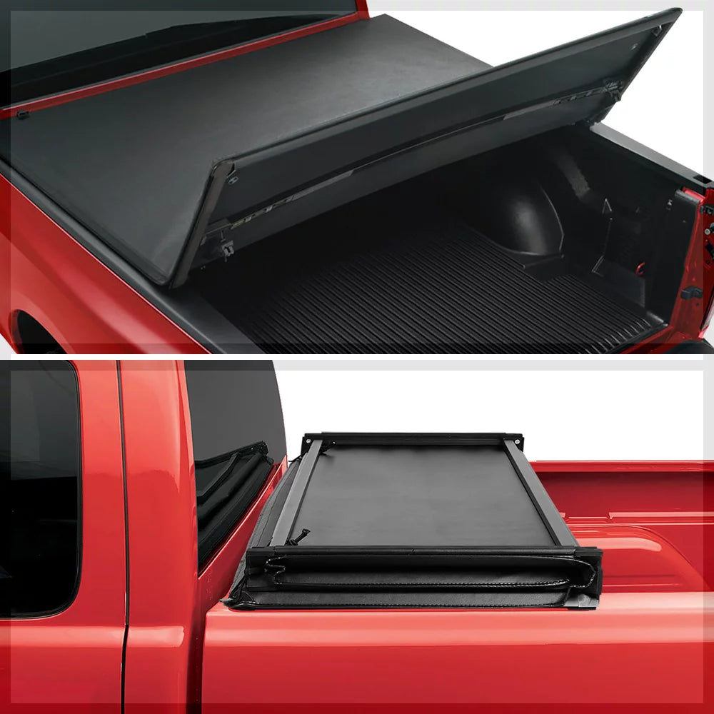 Short bed tonneau cover 6.1ft soft tri-fold fleetside for 05-19 nissan frontier