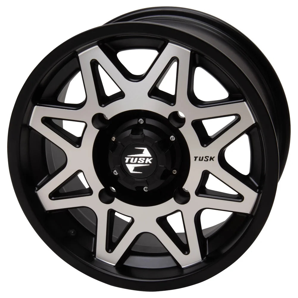 4/110 tusk tintic wheel 14x7 5.0 + 2.0 machined/black for yamaha viking vi eps 2022