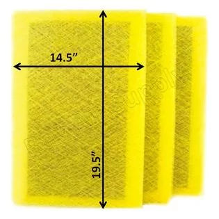 Rayair supply 16x22 pristine air cleaner replacement filter pads 16x22 refills (3 pack)