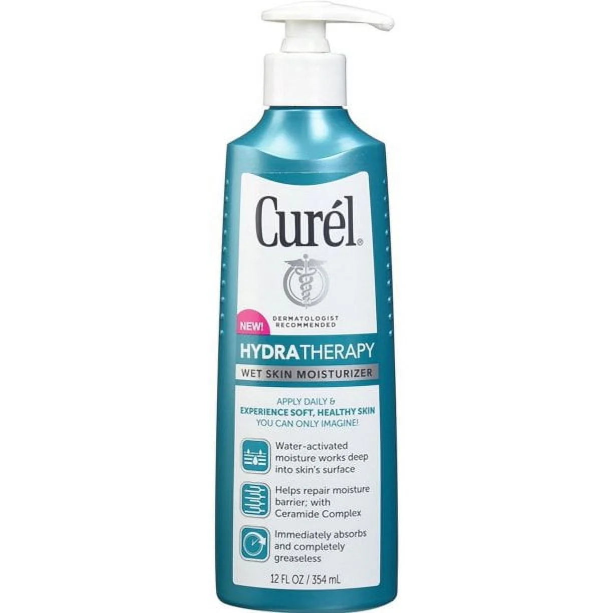 4 pack - curel hydra therapy wet skin moisturizer 12 oz