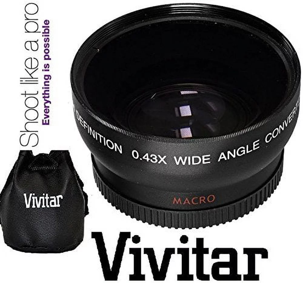 2-pcs lens set pro hd wide angle & telephoto lens for nikon fm10 (52mm compatible)