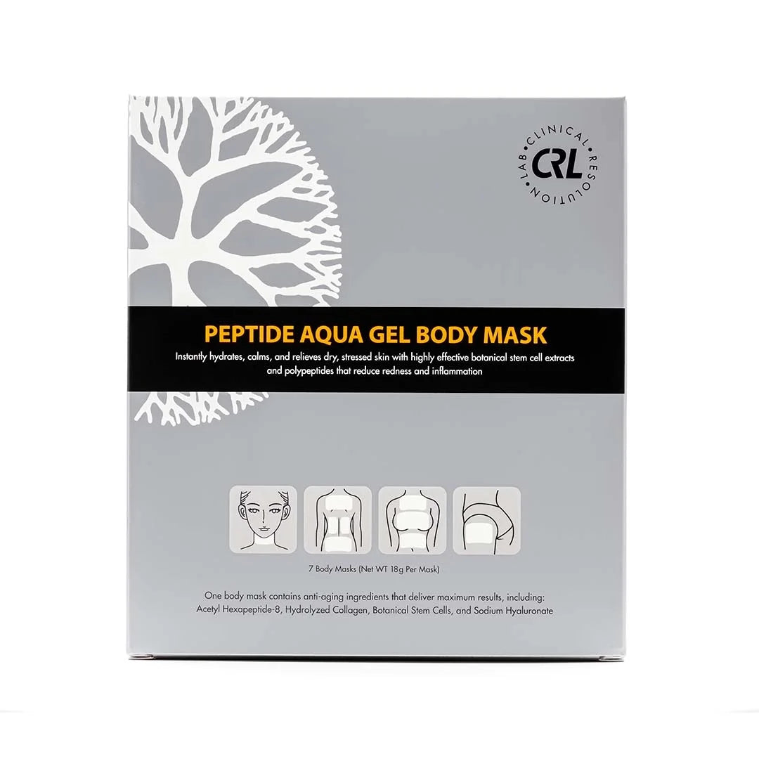 Crl peptide aqua gel body mask 7 pack, instant hydration, soothing, cooling, healing, post-treatment, post microneedling, reduce redness and stinging feeling