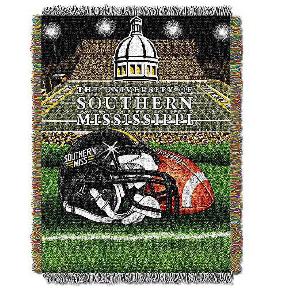 Southern mississippi eagles ncaa woven tapestry throw (home field advantage) (48"x60")