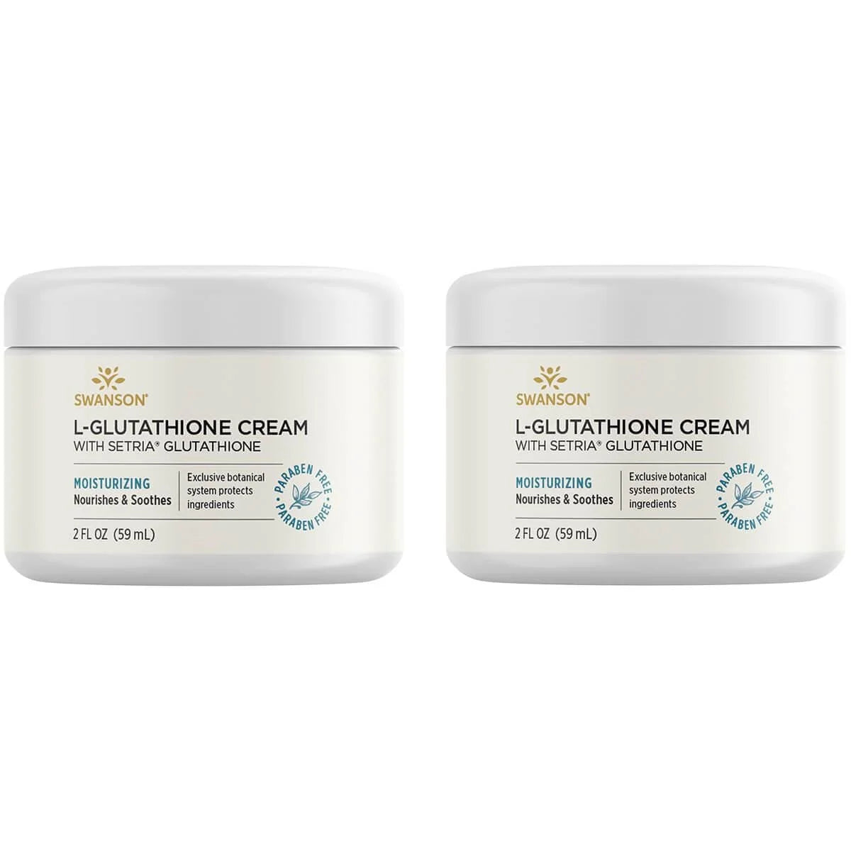 Swanson l-glutathione cream with setria glutathione 2 fl oz cream 2 pack