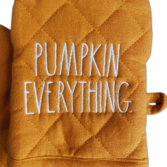 Rae dunn pumpkin everythng mini mitts 100% cotton 5" x 8.5" kitchen