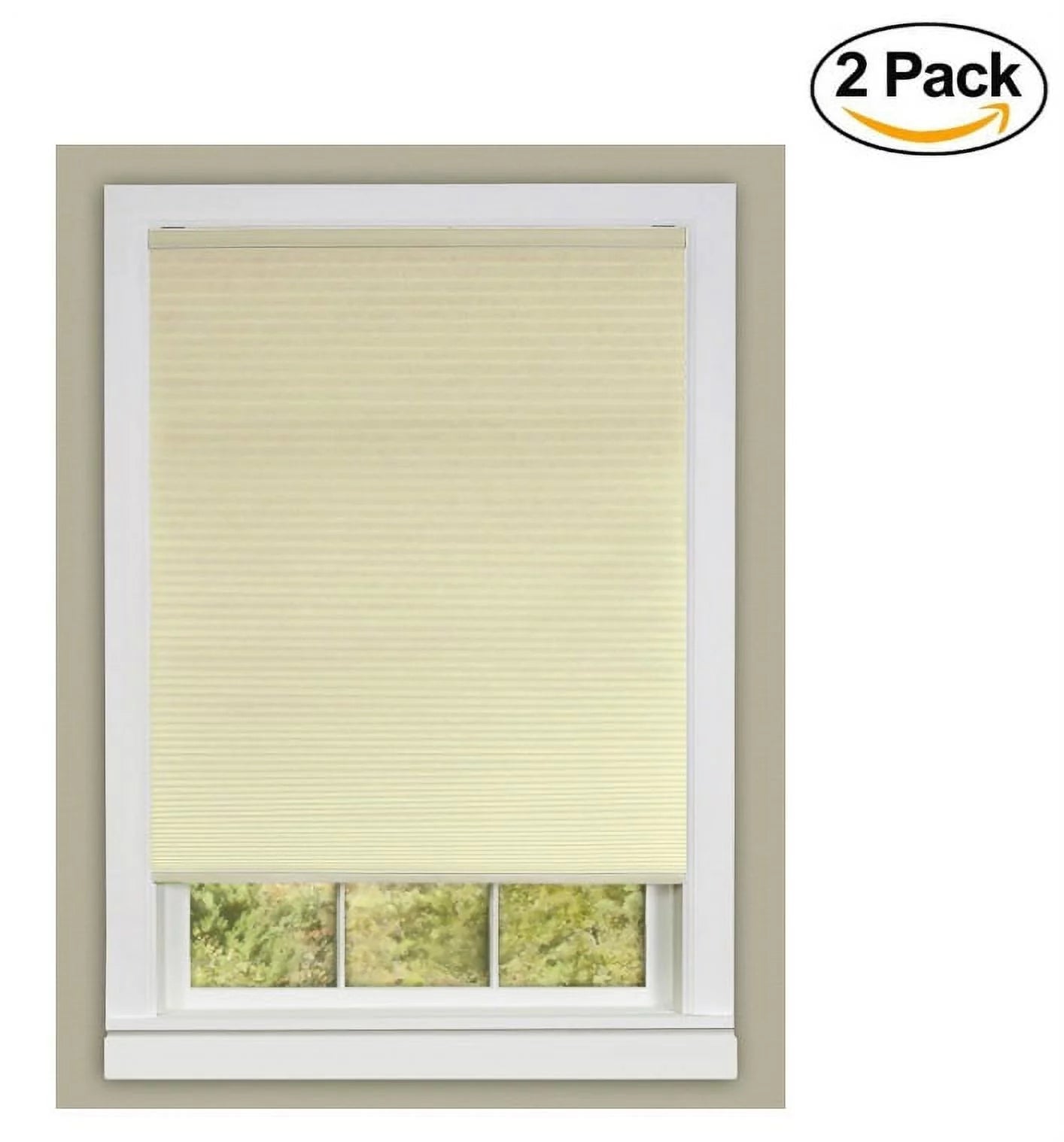 Achim home furnishings honeycomb pleated cordless window shade, 30 by 64-inch, alabaster (set of 2)