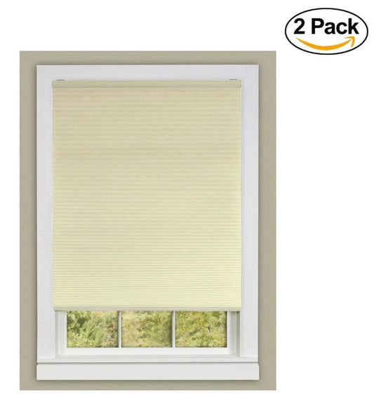 Achim home furnishings honeycomb pleated cordless window shade, 30 by 64-inch, alabaster (set of 2)