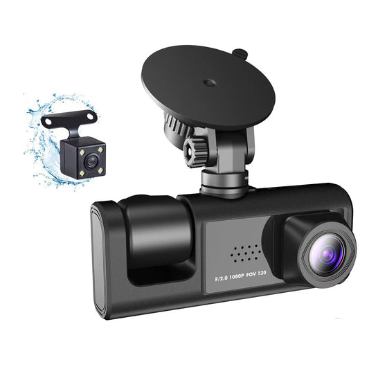 Ammoon 3 camera dash cam with wifi, clear car video recorder for auto safety driving