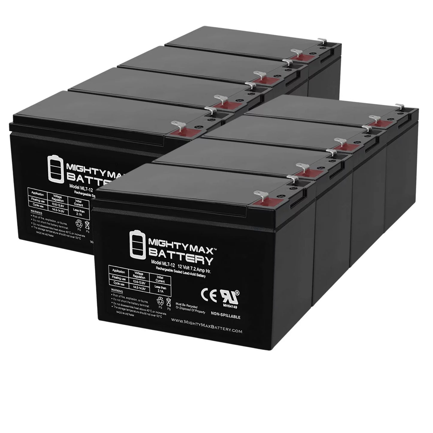 12v 7ah battery replaces marcum showdown troller 2.0 combo - 8 pack