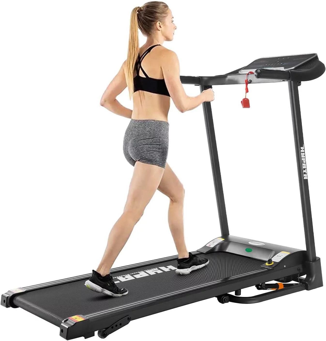 Skok treadmill 300 lbs capacity with incline, folding treadmill for home max 2.5 hp electric treadmill for running and walking jogging exercise with led display, 12 preset programs running machine