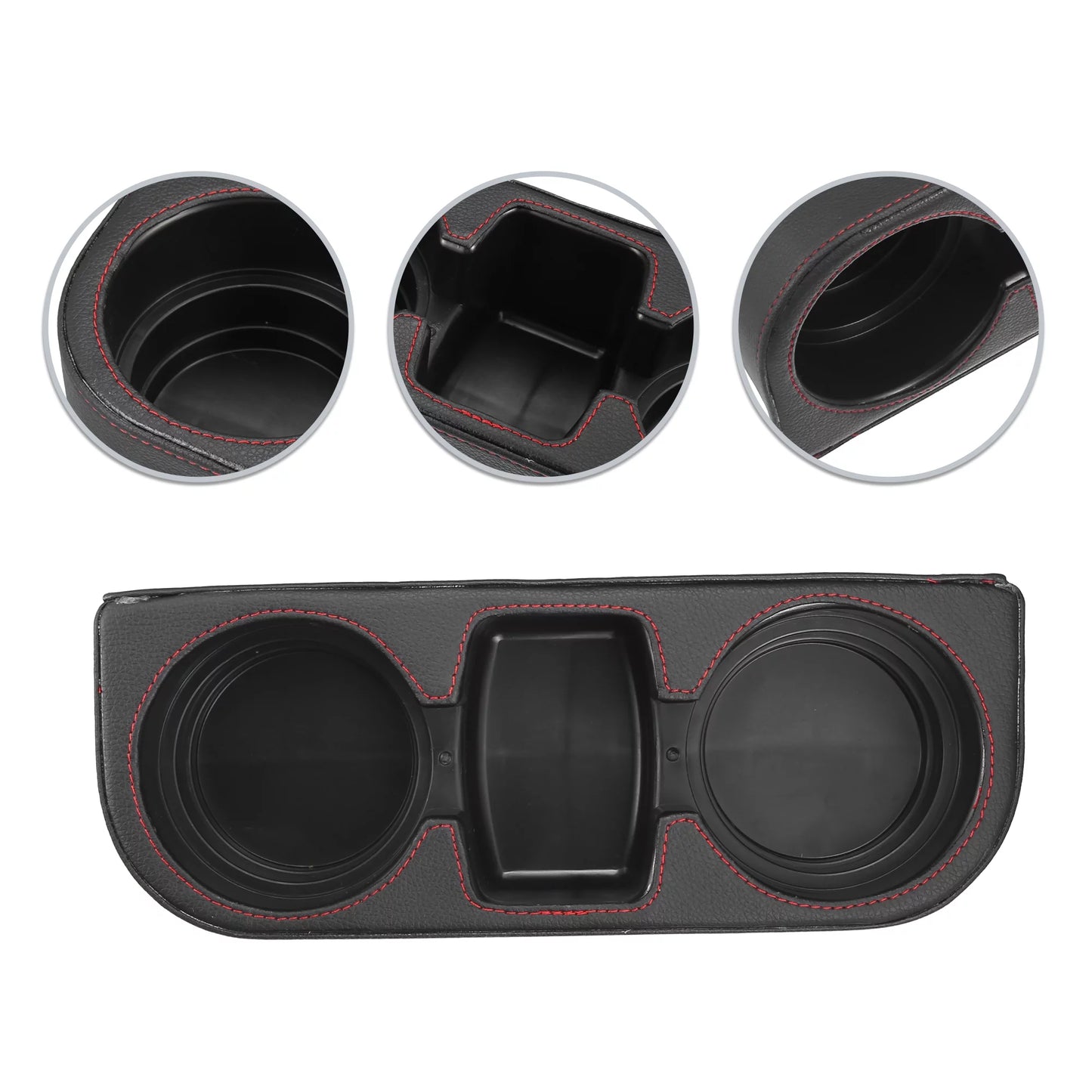 Car seat gap filler multi-function cup holder car seat organizer console side pocket storage box black red