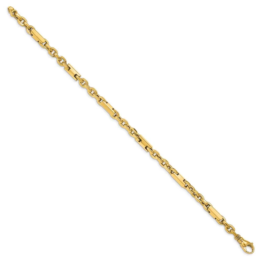 14k gold men's polished fancy link bracelet