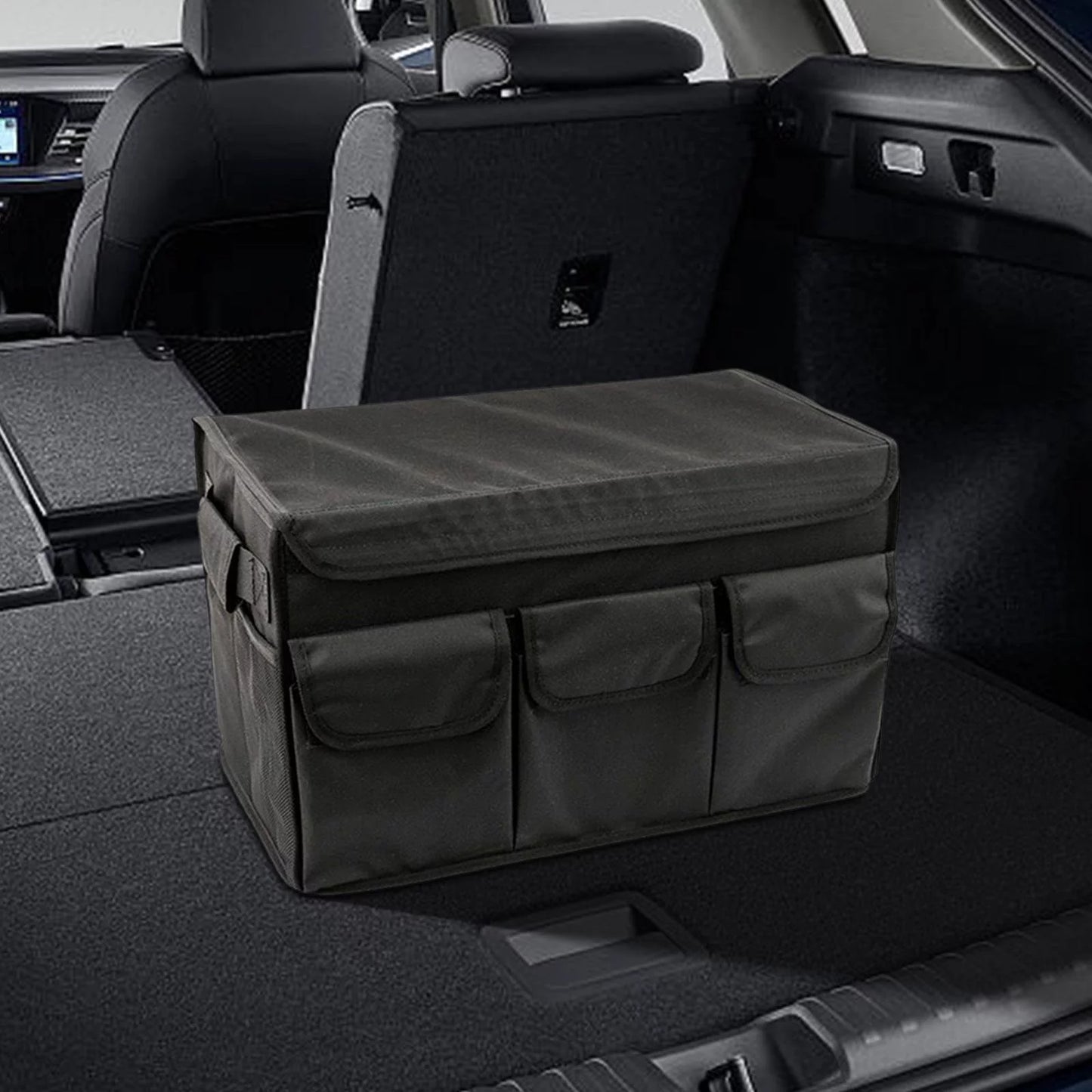 Car trunk organizer bag collapsible camping storage box for suv vehicle l 60x30x30cm