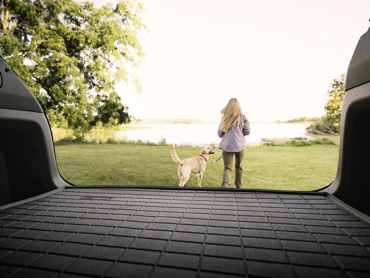 Weathertech cargo trunk liner with bumper protector compatible with 2021-2024 jeep grand cherokee l - behind 3rd row seating with bumper protector, tan