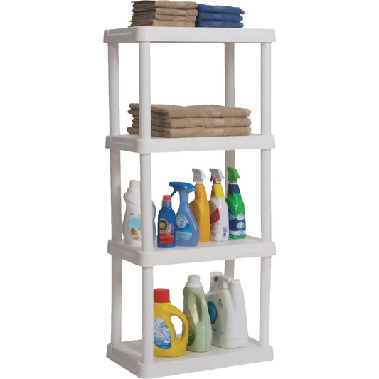 Contico 48 in. x 22 in. x 14 in. 4-tier white resin plastic shelving 2214wh4