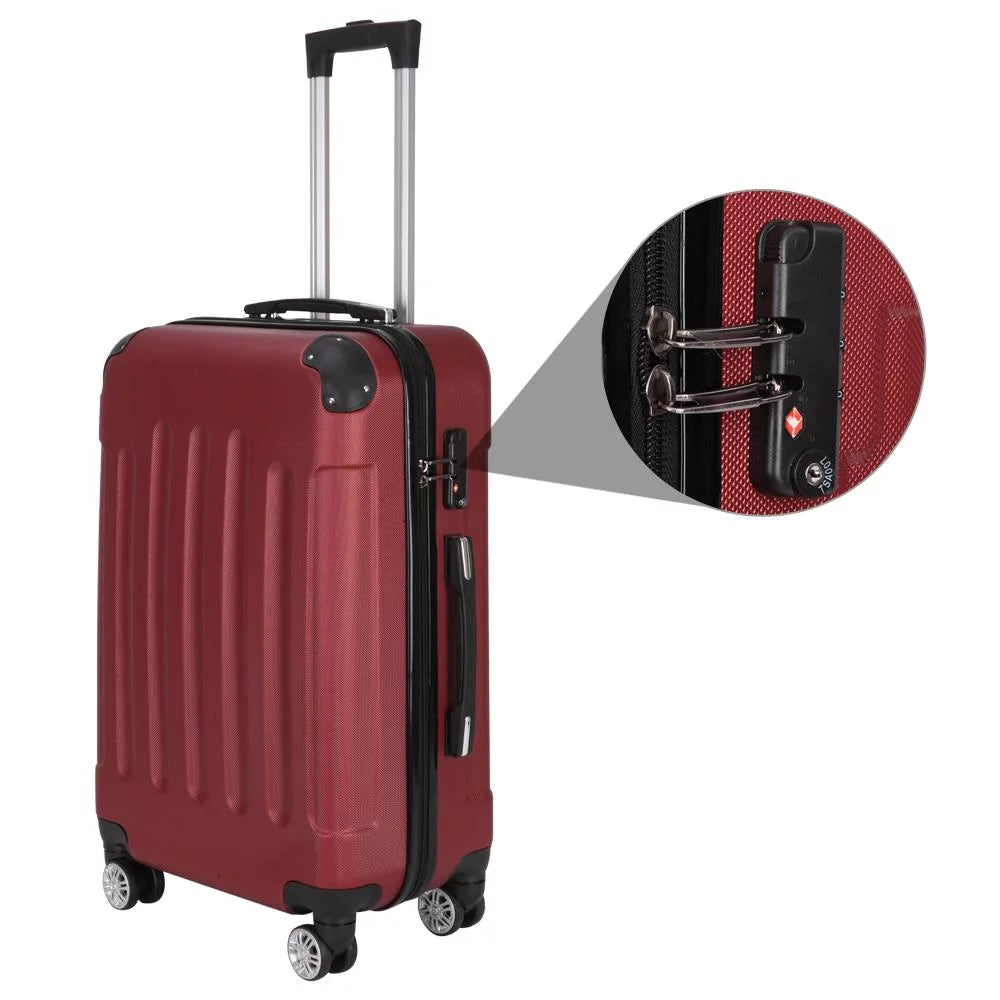 Ubesgoo 3 piece set suitcase spinner hardshell lightweight tsa lock