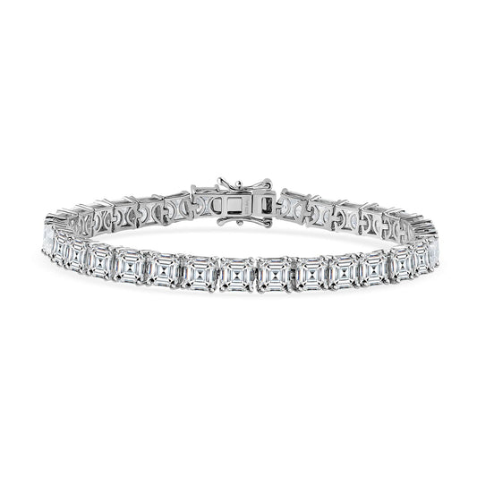 Shop lc moissanite octagon 925 sterling silver platinum plated tennis bracelet for women jewelry size 7.25" ct 15.91 mothers day gifts for mom