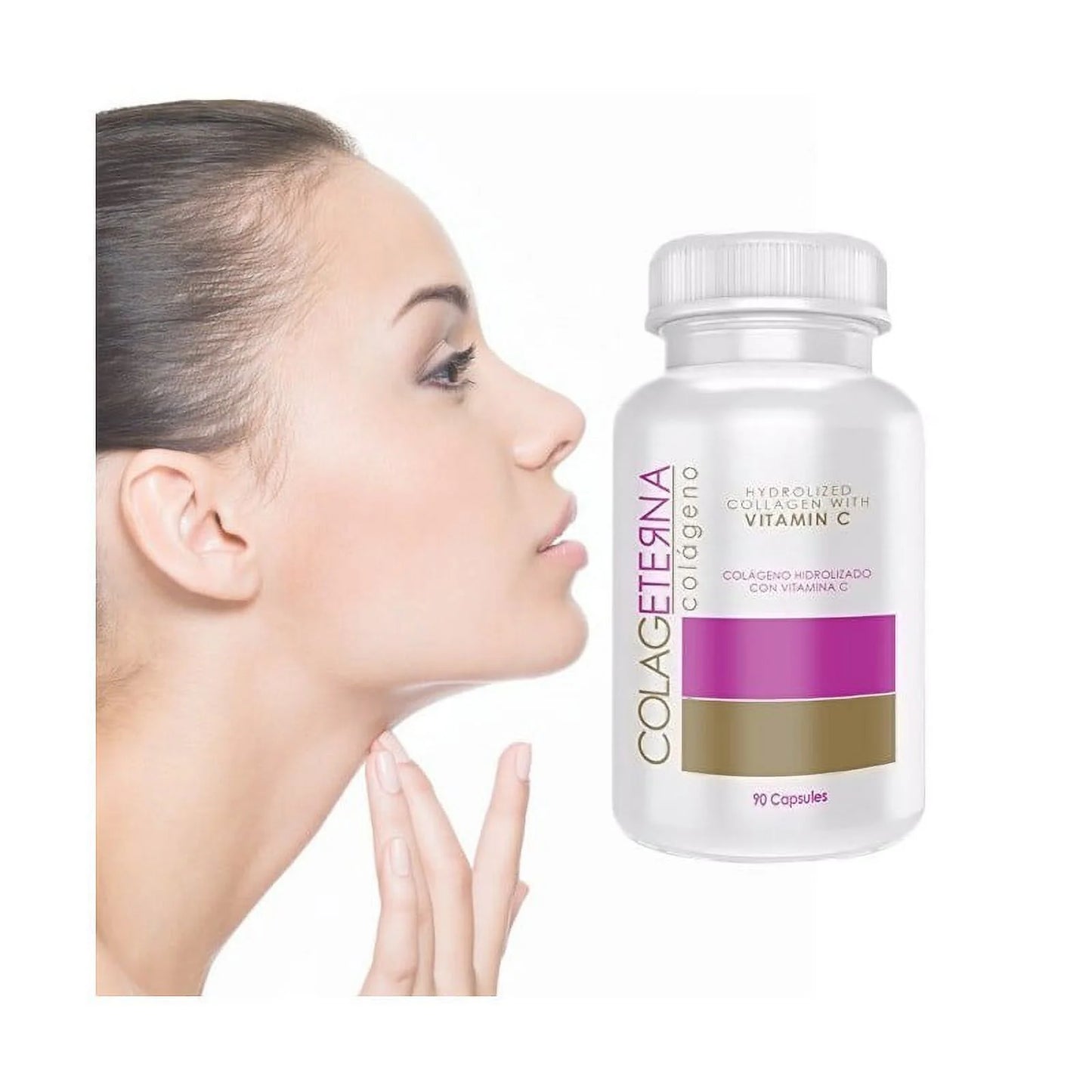 Colageterna hydrolyzed collagen with vitamin c - 90 caps