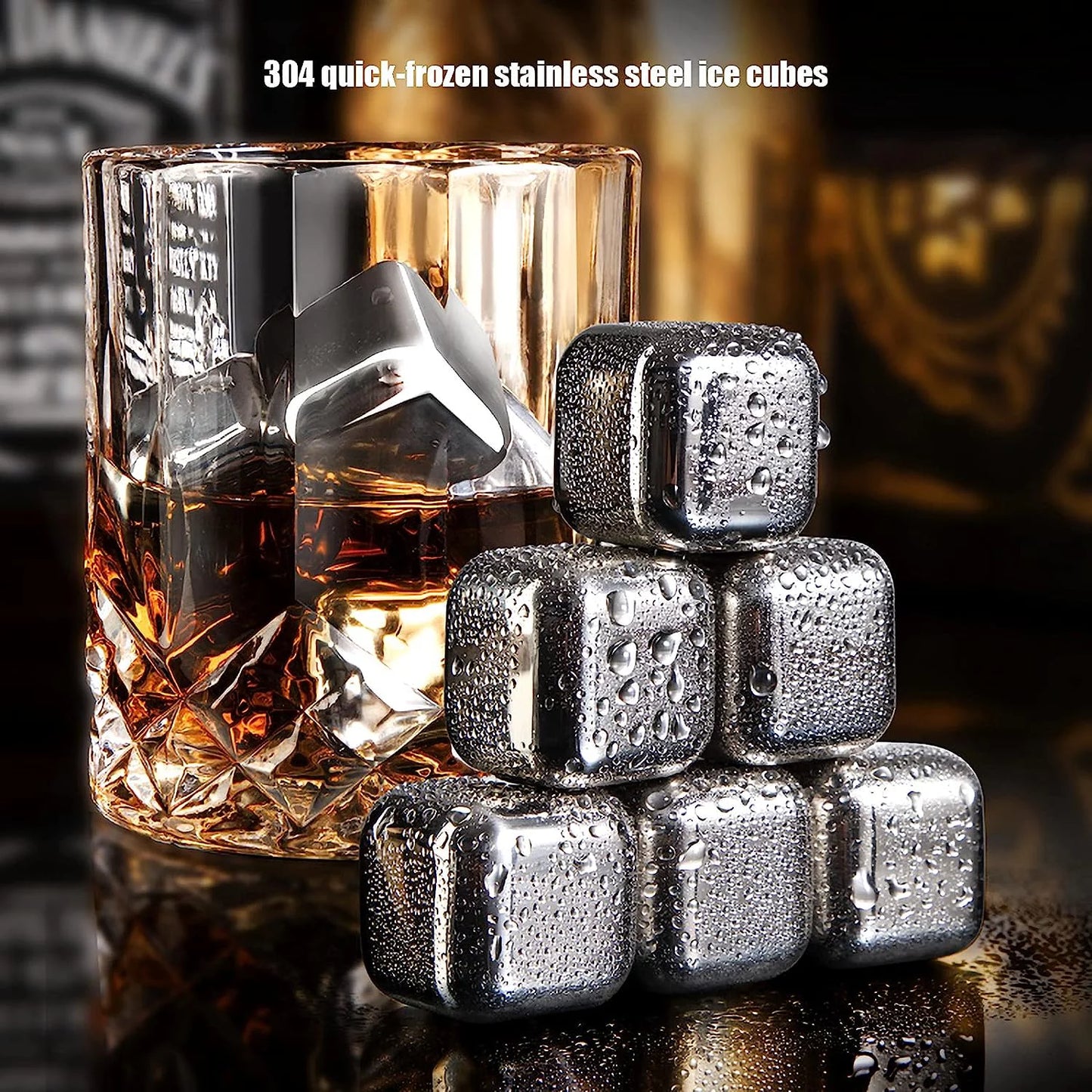 Stainless steel whisky stones metal ice cube reusable chilling rocks cooling for scotch whisky wine gin tonic drinks party men women(size:12 pieces,color:heart-shaped)