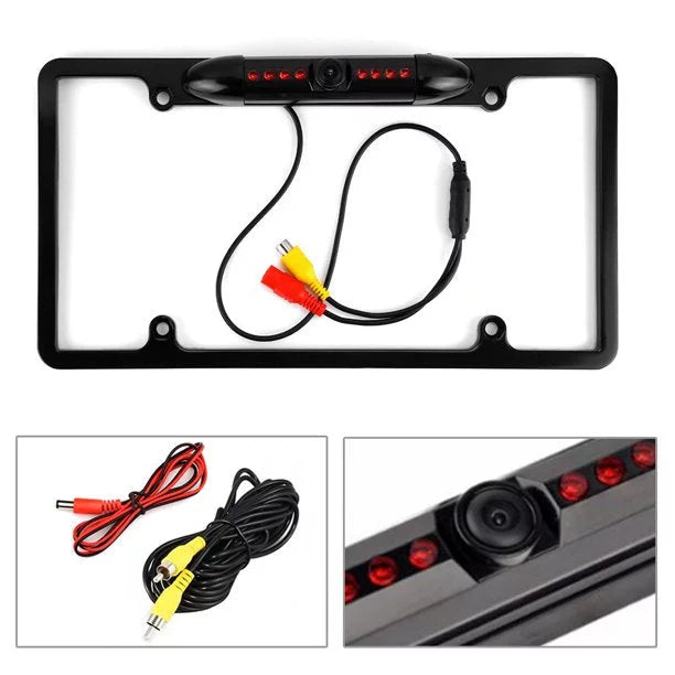 Backup camera rearview license plate frame for jvc kwv230bt kw-v230bt black