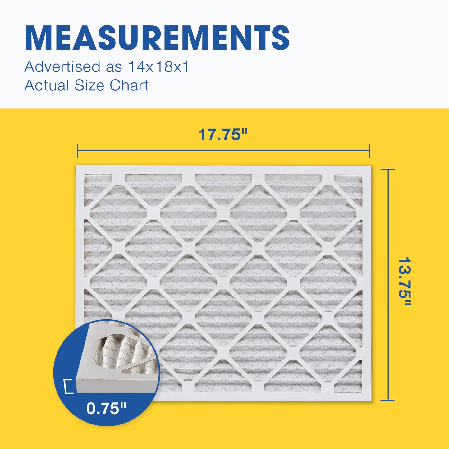 Aerostar 14x18x1 merv 8 pleated air filter, ac furnace air filter, 6 pack