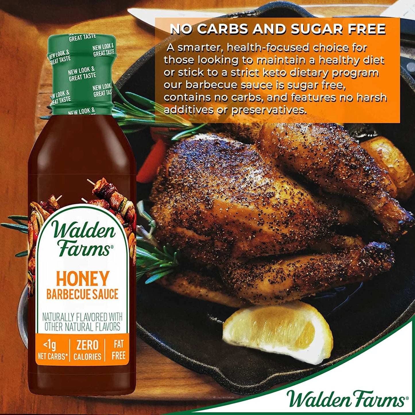 Walden farms calorie free barbecue sauce honey 12 fl oz pack of 4