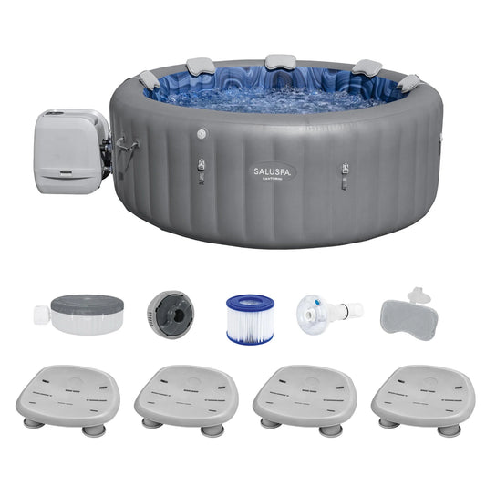 Bestway saluspa santorini hydrojet hot tub w/set of 4 saluspa pool/spa seat