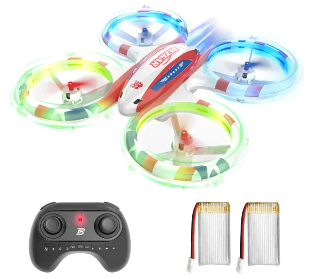 Refurbished bezgar hq051 drones for kids, kids drone stunt drone mini drone for boys, indoor 2.4ghz rc glow up stunt drone, white