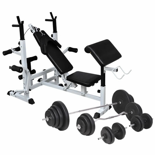 Aibecy weight bench with weight rack, barbell and dumbbell set 264.6 lb