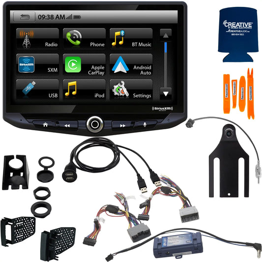 Stinger stereo system compatible with jeep wrangler jk (2011-2018): 10-inch touchscreen radio; includes dash kit & interface, with back up camera