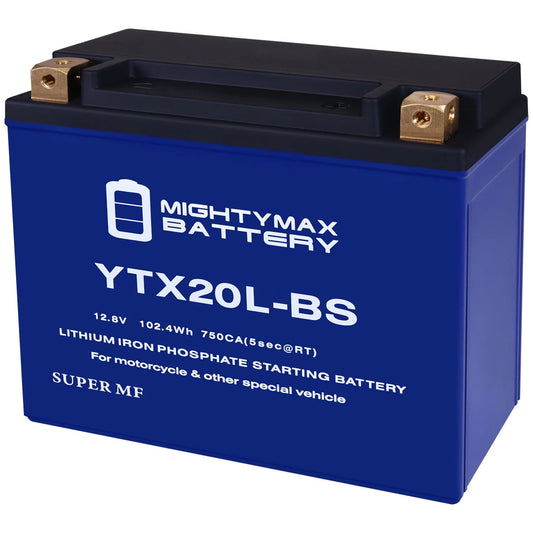 Ytx20l-bs lithium replacement battery compatible with seadoo all models gtx 4-tez, rxp 94-07