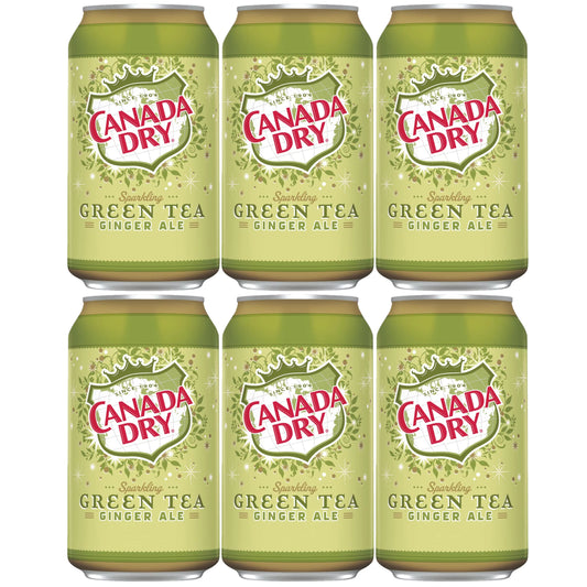 Refresh and revitalize with canada dry sparkling green tea ginger ale - 6 pack of 12oz cans!