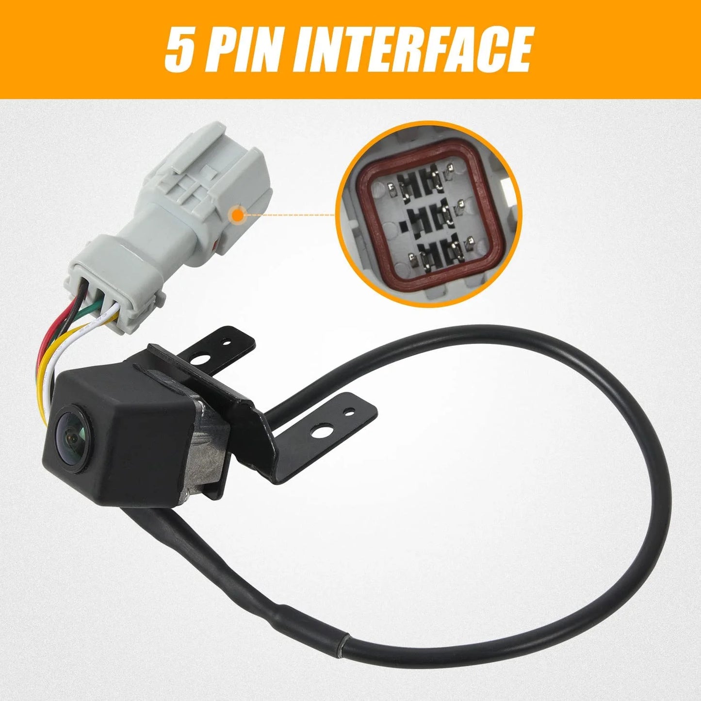 Rear view reversing backup camera with link cable and plug compatible with 2011 2012 2013 hyundai sonata