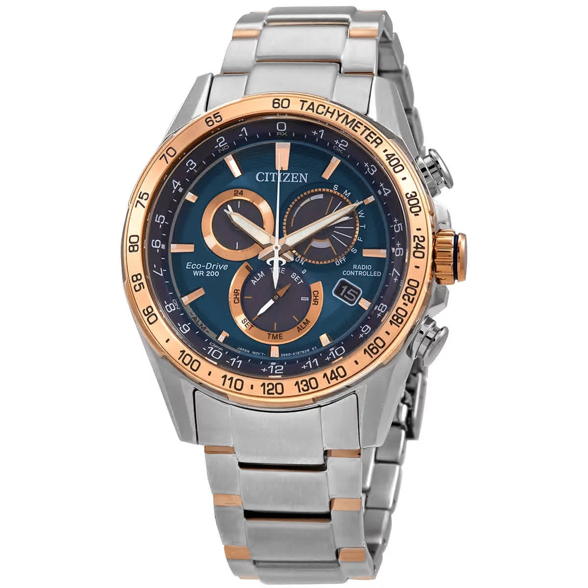 Citizen pcat chronograph eco-drive blue dial men's watch cb5916-59l