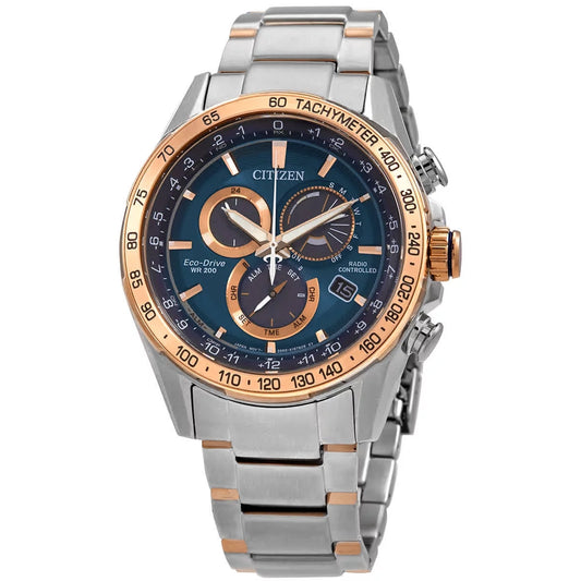 Citizen pcat chronograph eco-drive blue dial men's watch cb5916-59l