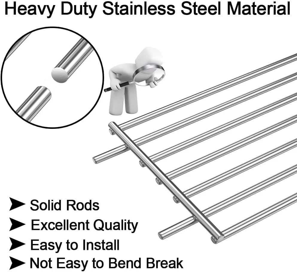 Aorewtggh 7513 grill warming rack for weber spirit 700, genesis silver b&c, 7513/88719 304 stainless steel warming rack replacement for weber genesis 1000-5500, gold b & c, 24.9 x 4.7 x 4 in