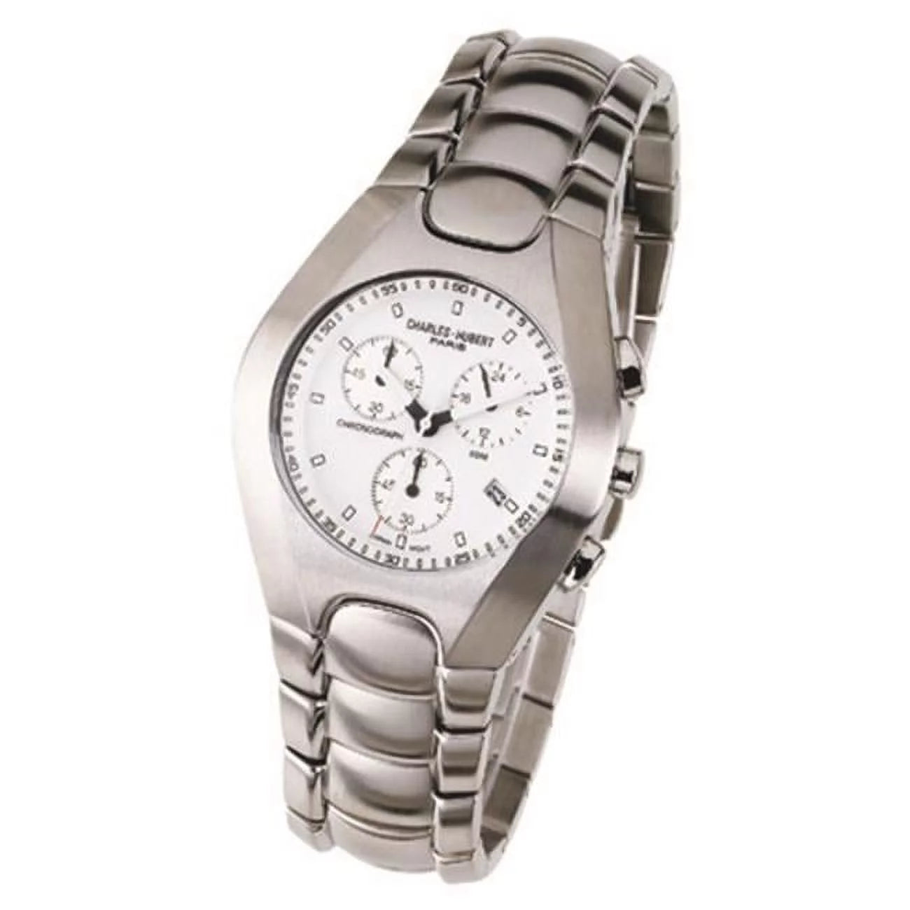 Charles-hubert- paris mens stainless steel chronograph quartz watch #3573-w