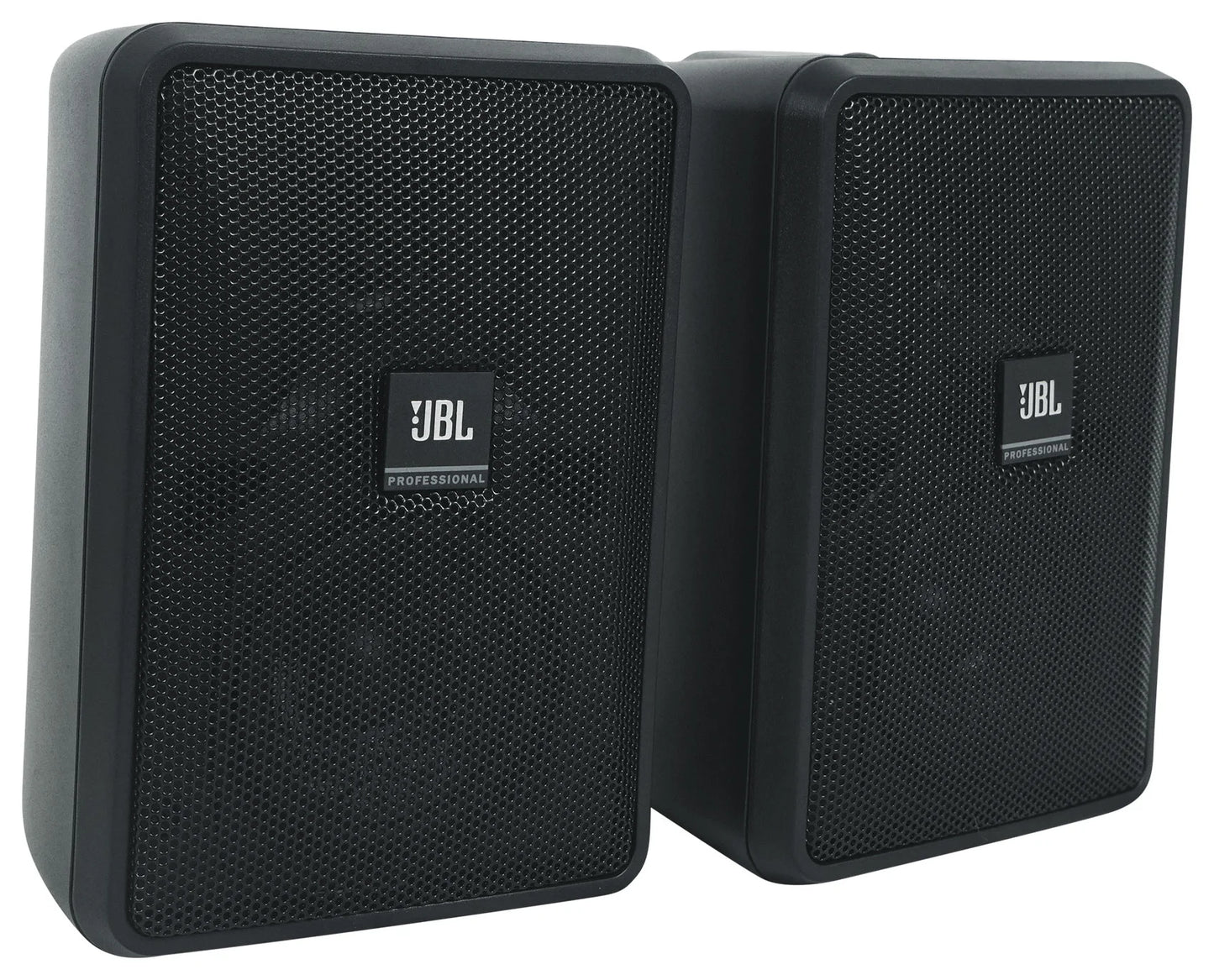 (4) jbl control 23-1 black 3" indoor/outdoor 70v commercial wall speakers + amp