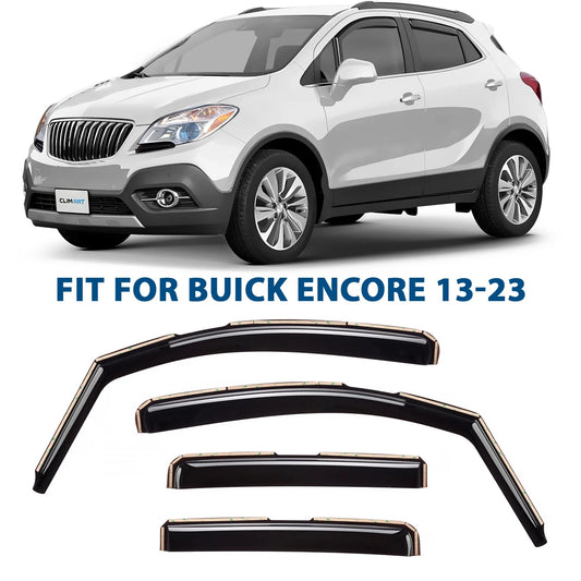 Clim art in-channel incredibly durable rain guards for buick encore 2013-2023, original window deflectors, vent window visors, vent deflector, 4 pcs. - 613268