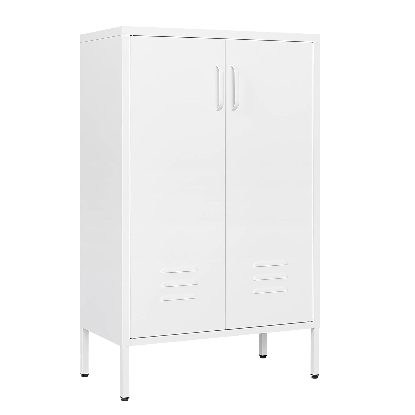 Steel storage cabinets, 2 door miscellaneous storage cabinet, garage tool storage cabinet, white