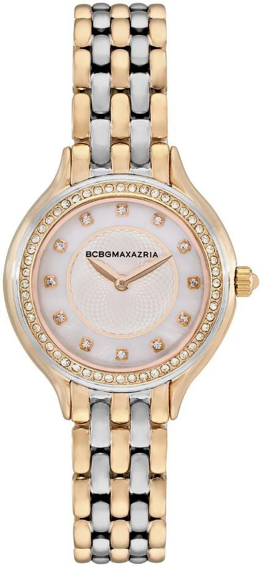 Women's bcbgmaxazria two tone silver gold mother of pearl bcbg watch bg50999007