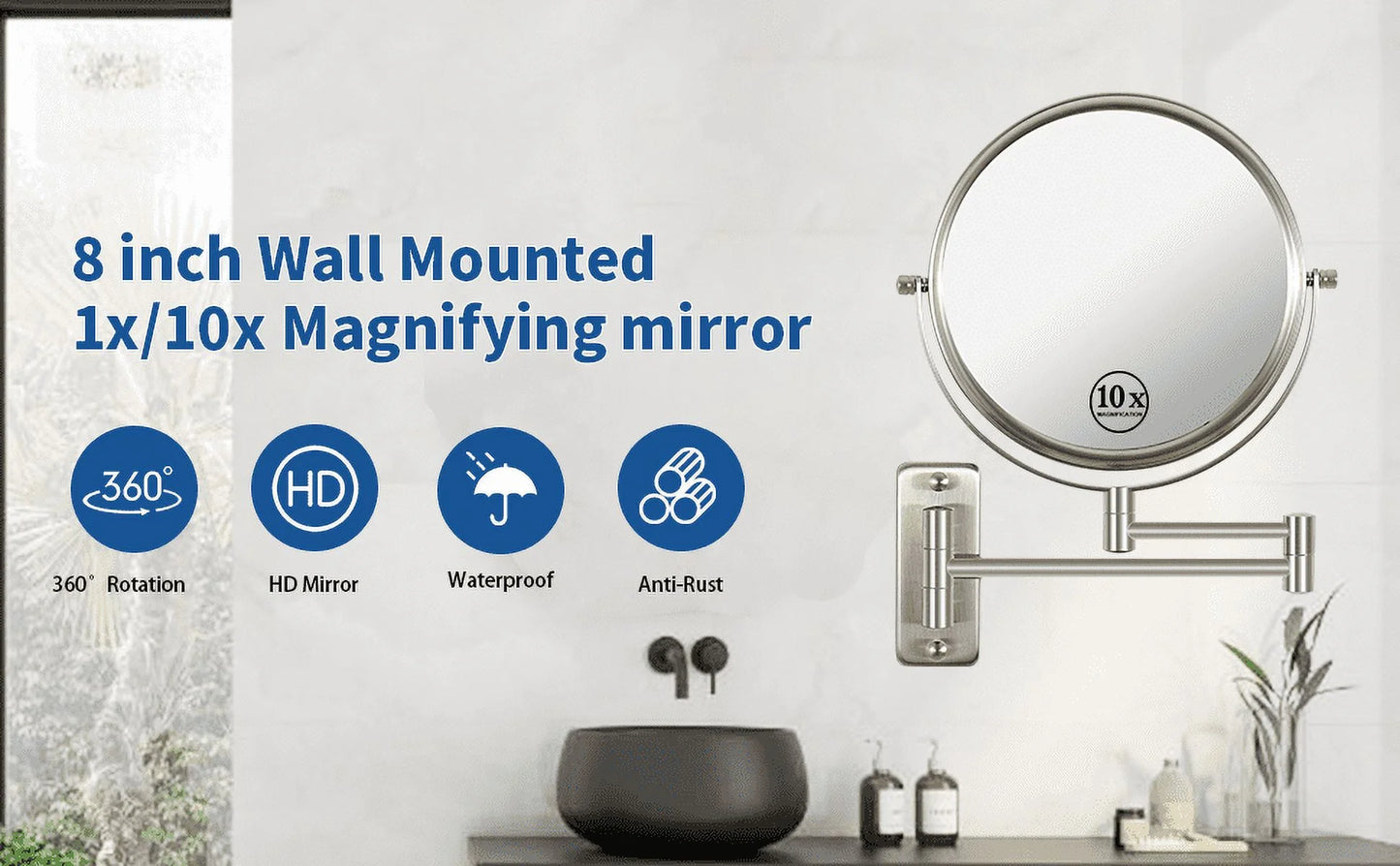 Wall mounted makeup vanity mirror - 3.0 - illuminate beauty