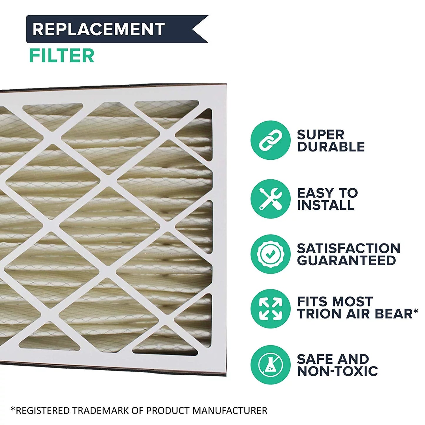 Trion air cleaner filter,merv 8,20x25x5",3pk  255649-102