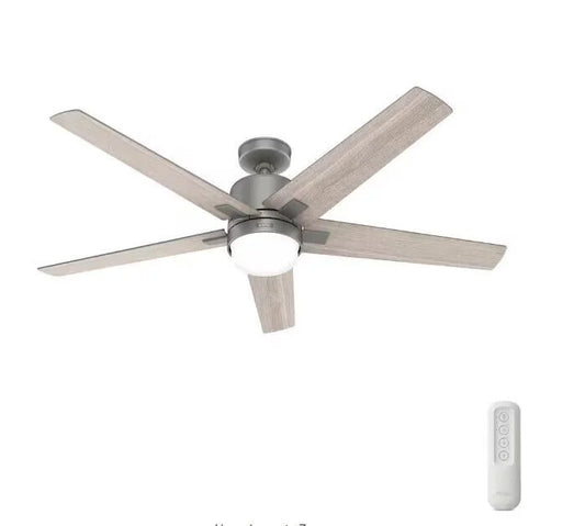 Codec 60 in. indoor matte silver smart ceiling fan with remote and light kit