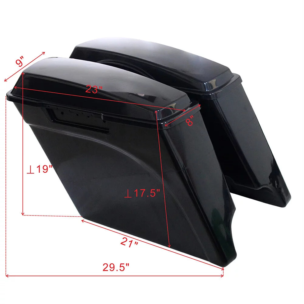 Zxmt 5" stretched extended hard saddlebags unpainted fit for 1993-2013 harley touring models