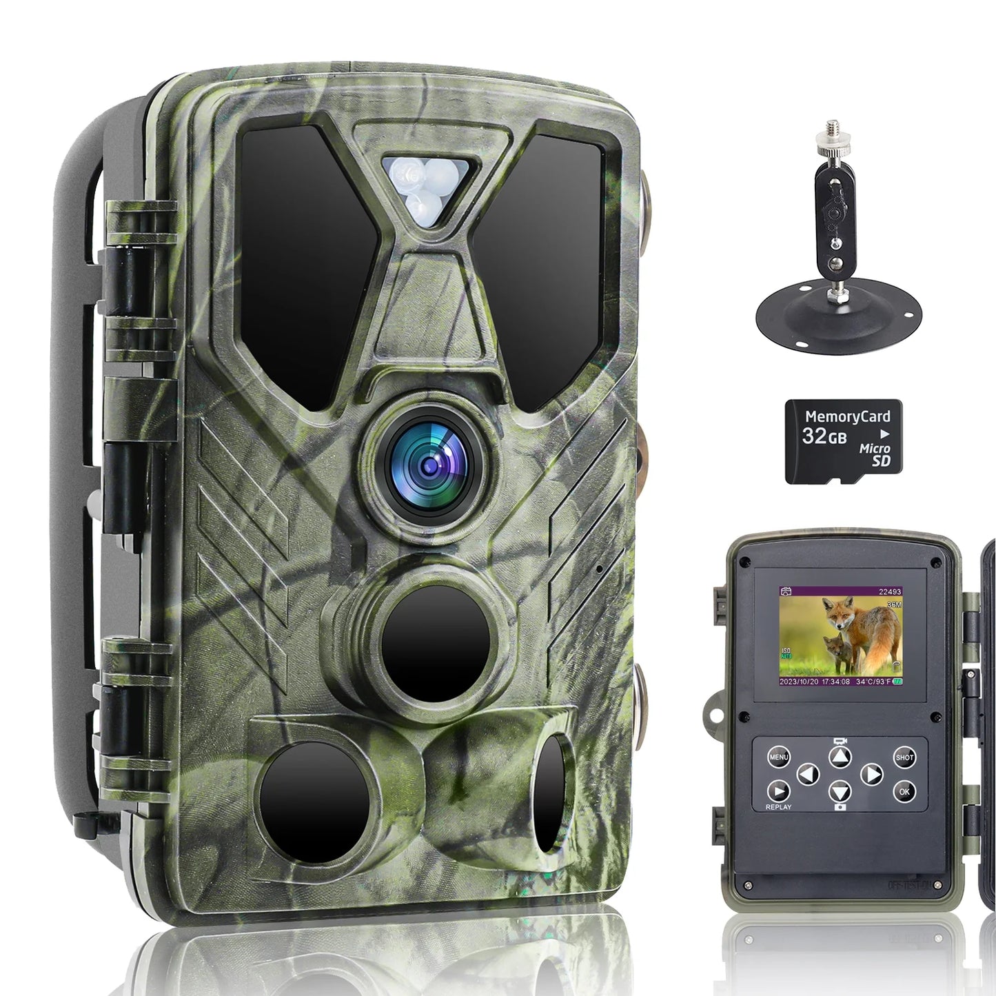 Suntekcam trail monitor 36mp 4k with 32gb tf card trail camera with night vision ir led wildlife waterproof hunting camera wildgame hunting trail monitors hc-812a