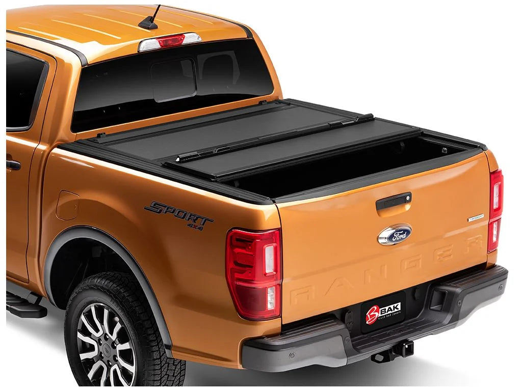 Bak by realtruck bakflip mx4 hard folding truck bed tonneau cover | 448332 | compatible with 2019 - 2023 ford ranger 5' 1" bed (61")